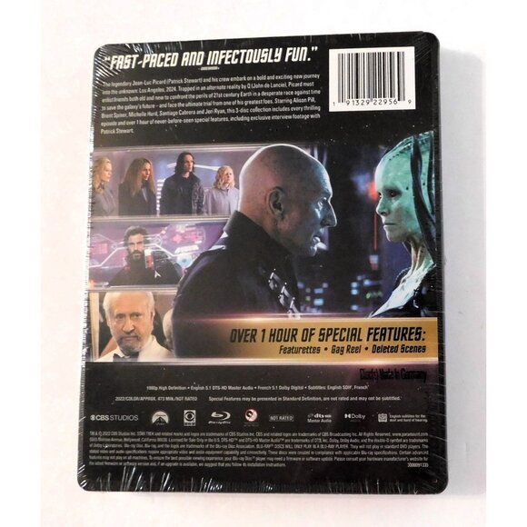 Star Trek Picard Season Two Steel Book Blu Ray Disc Patrick Stewart NEW Sealed - Picture 2 of 3